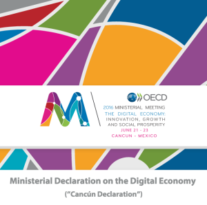 Declaração sobre Economia Digital assinada na última Reunião Ministerial da OCDE em Cancun (Foto: OCDE)